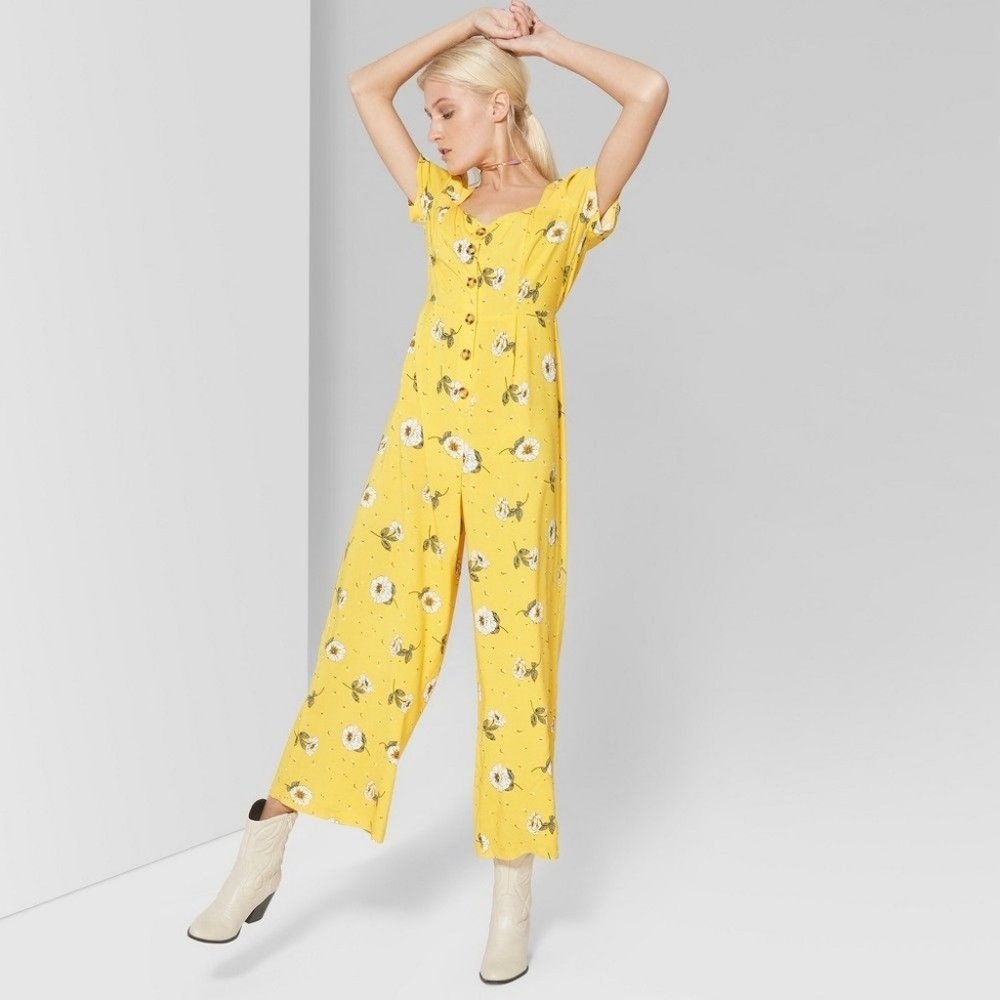 Target Wild Fable Yellow Floral Jumpsuit